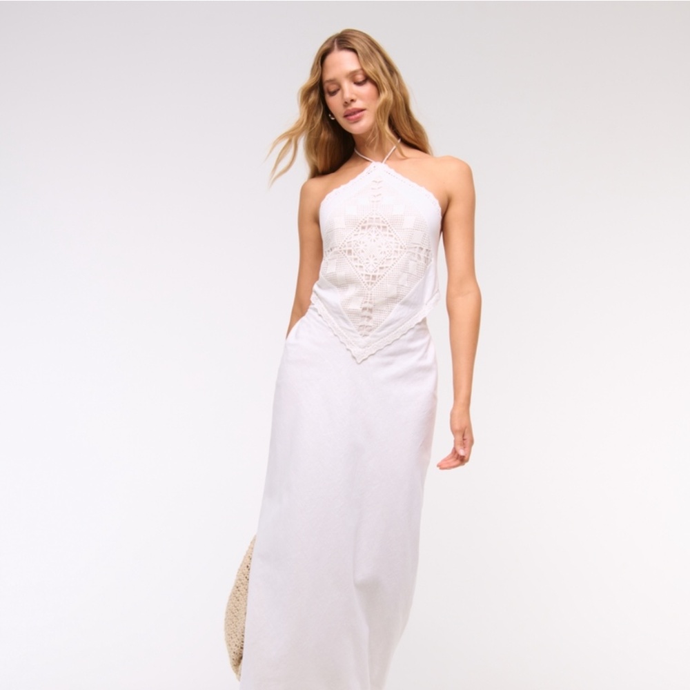 Abercrombie & Fitch Halterneck Scarf Cutout Midaxi Dress